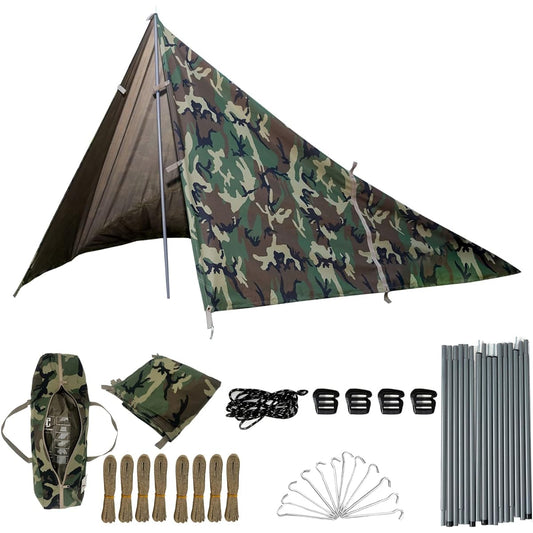 AKmax Military Tarp Survival Shelter Tent Lightweight Bushcraft Fly By Bee Cover Rain and Sun Woodland