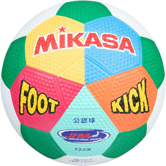 MIKASA Junior Foot Kick Baseball No. 2 Japan Foot Baseball Association Official Ball (For Elementary School Students) Colorful Pasted Ball F2-CR Recommended Internal Pressure 0.4 (kgf/㎠)