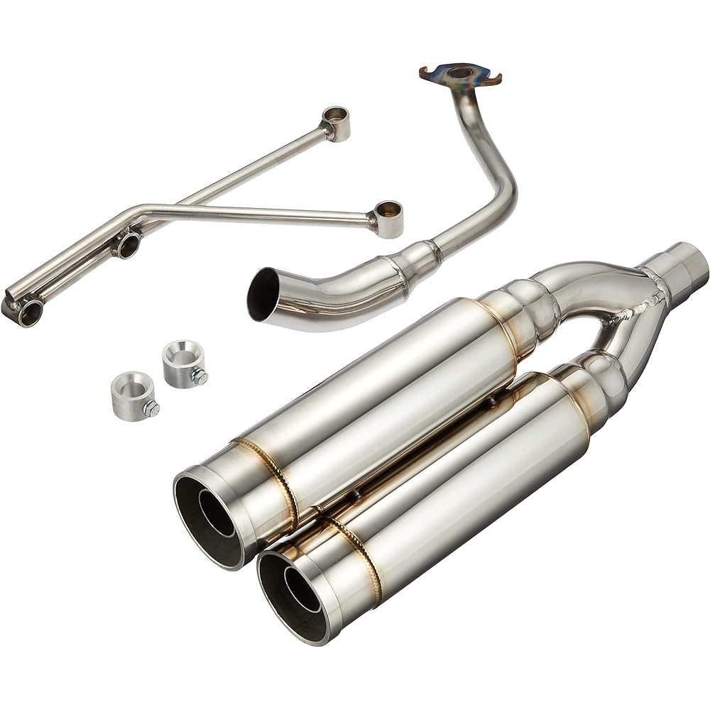 WirusWin Atomic Twin Muffler Bazooka Type DIO AF62 AF68 2 Pieces Stainless Steel Baffle Included