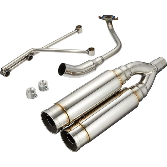 WirusWin Atomic Twin Muffler Bazooka Type DIO AF62 AF68 2 Pieces Stainless Steel Baffle Included