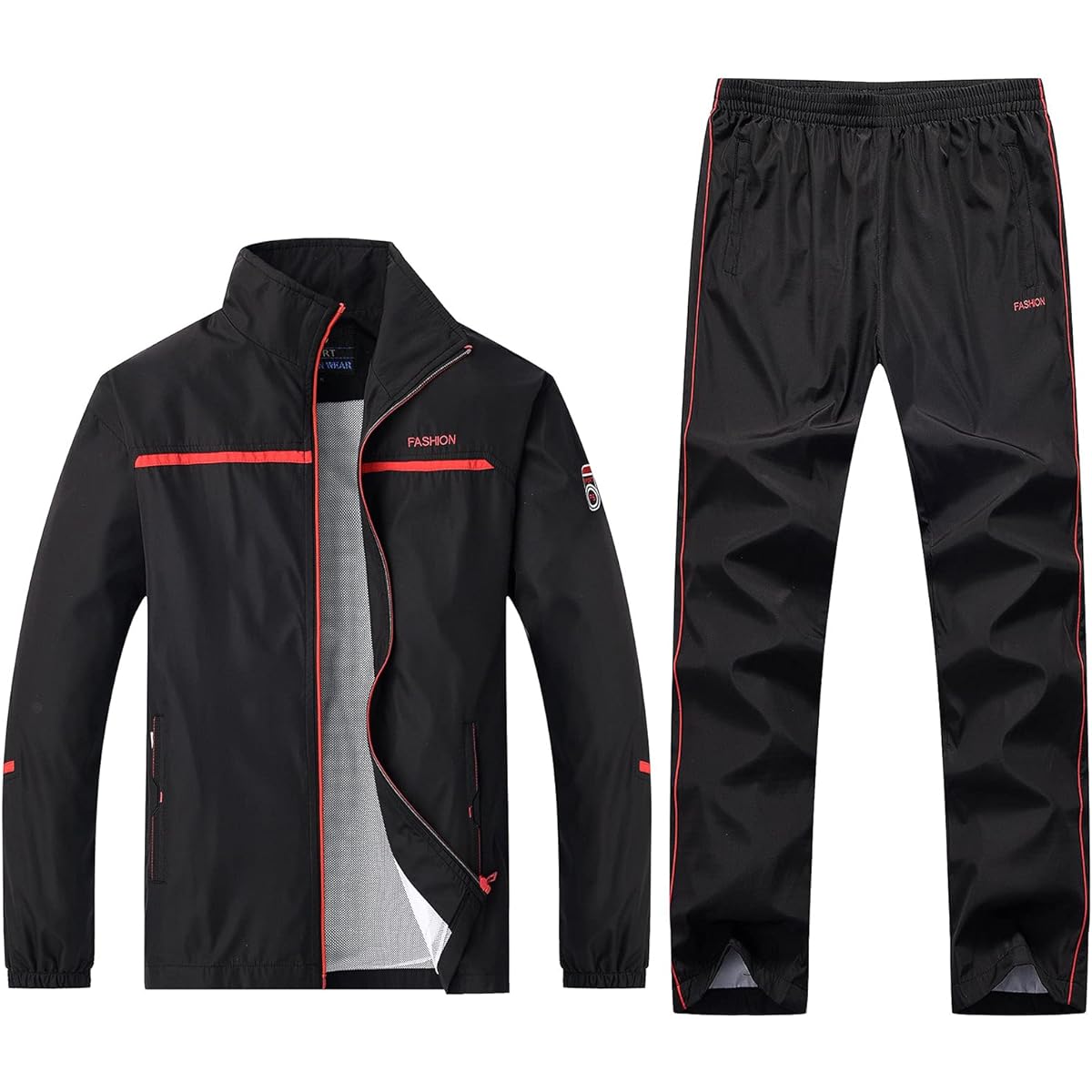 [Kimeroy] Windbreaker Top and Bottom Jersey, Men's Top and Bottom Set, Running Windbreaker Pants, Bottom, Mesh Lining, Golf Wear Setup, Shakashaka Jersey, Large Size