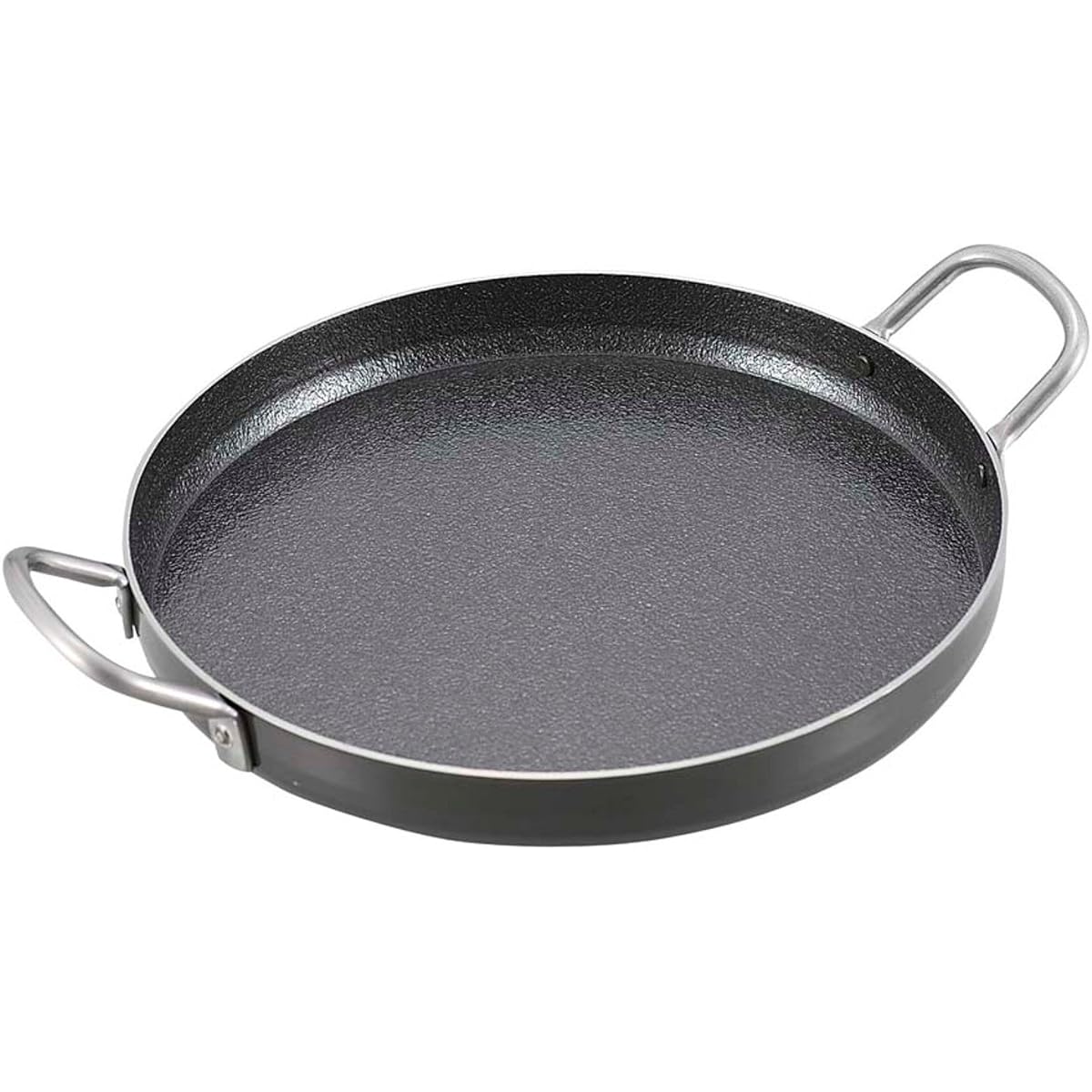 Captain Stag Barbecue Iron Plate Fiber Line Extra Thick Round Iron Plate 26cm M-6692M-6692