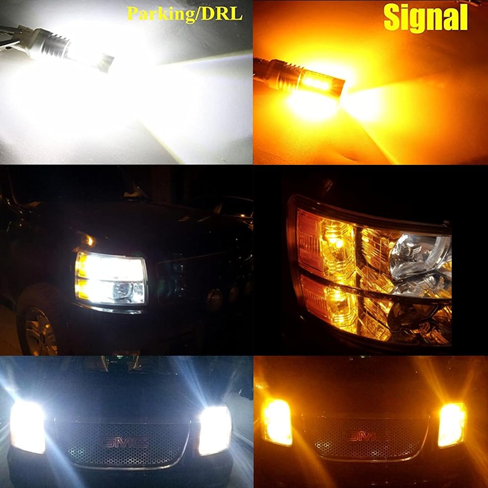 Alla Lighting 7444NA 7443 LED Switch Back Winker Light Light bulb Dual Color Amber Yellow/6000K White Winker Lamp/Parking Light/DRL Super Bright 7442NAK 7443A 7444NAK 7443AK 7443AK 7443AK 7443AK 7443AK