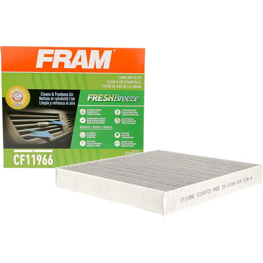 Fram Fresh Breeze Cabin Air Filter Arm & Hammer Baking Soda CF11966 Buik Cadillac Chevrolet GMC Car White
