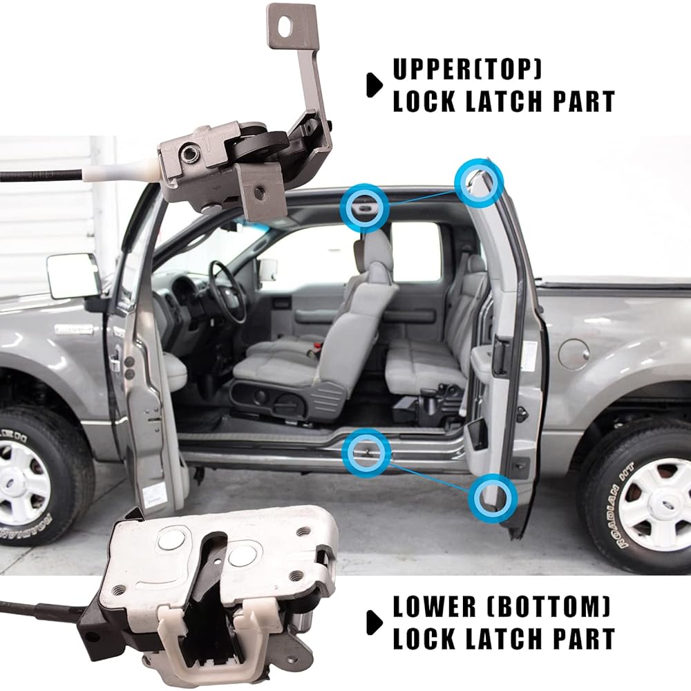 UNIKPAS Left left duty with assembly Ford with assembly Ford F250 F350 Super Duty Expansion Cab 1999-2007 Driver Release Door Upper & Rower Latch Repair 6C3Z28264A01AA01AA01AA