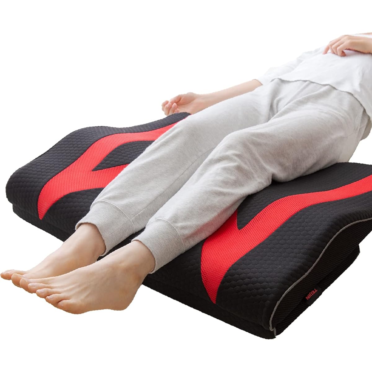 Nice Day [TEIJIN (Teijin) Comfortable and Clean Series] Foot Pillow Black 90 x 76 x 10~14 cm Care for the entire foot Swelling Loose and wide design Large Height Adjustable Made of Teijin Materials Mesh Cover Washable 86160010