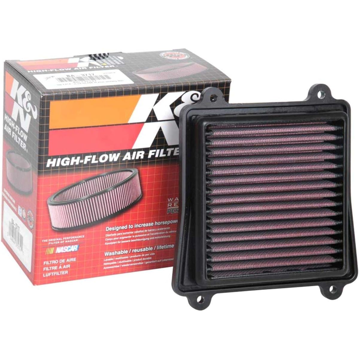 K & N Engine Air Filter: High Sports, Premium, Power Sports Air Filter: 2017 BAJAJ (DOMINAR 400) BA-3717