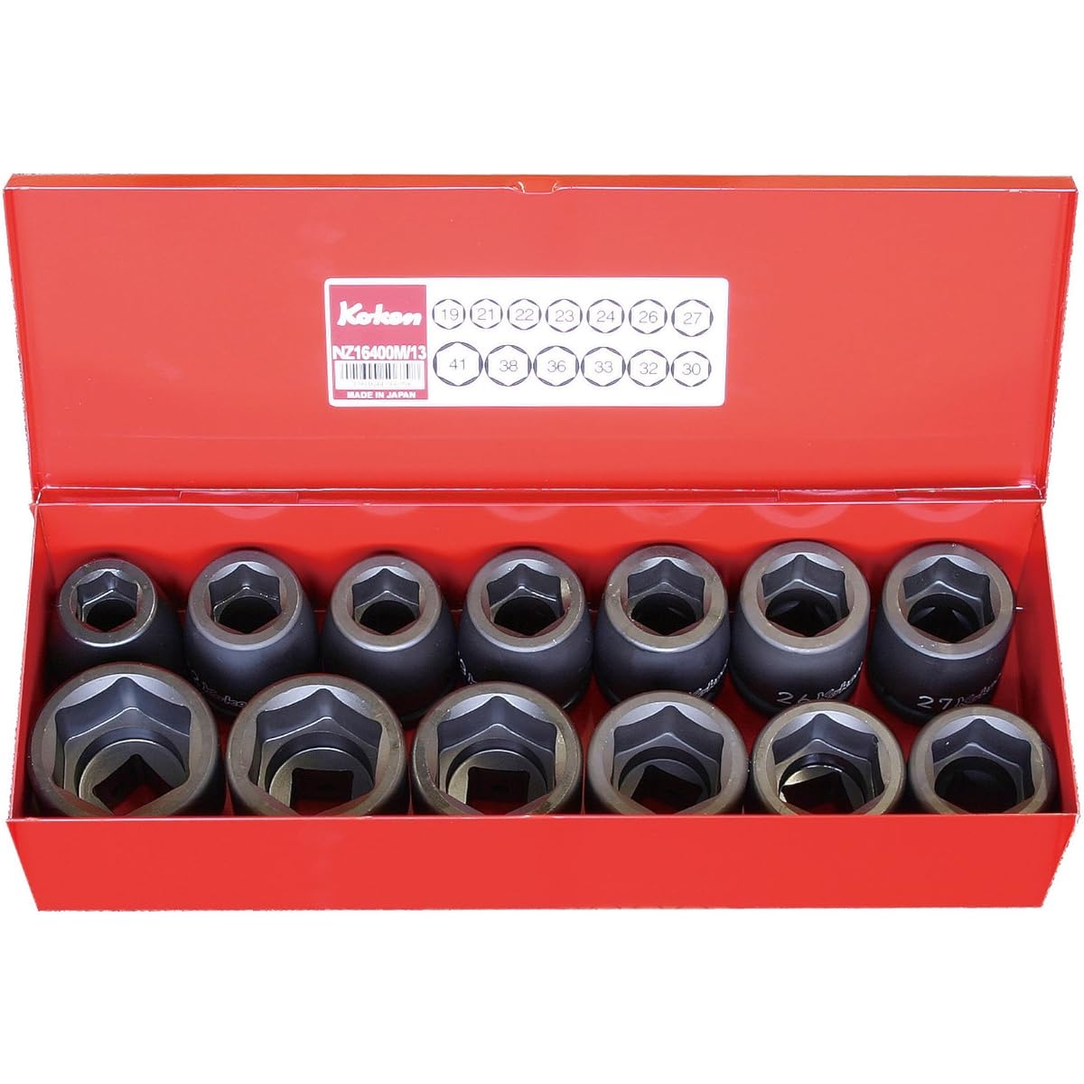 Yamashita Industrial Research Institute Koken 3/4 (19mm) SQ. Impact hex socket set 13 pieces 16201M