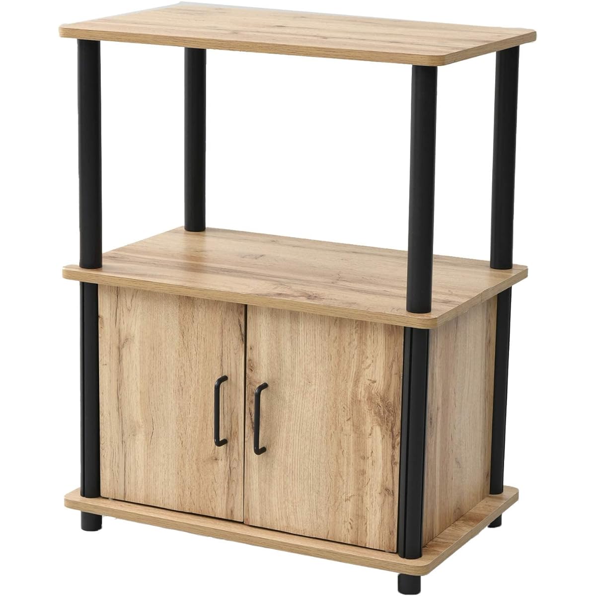 YAMAZEN rack width 60 with door 3 tiers YGKT-2 (OAK4BK) oak (post black)