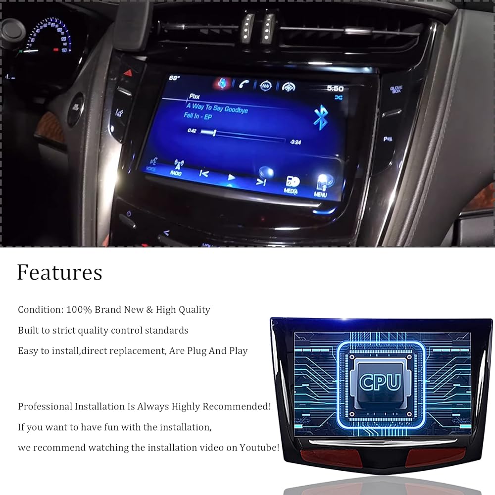 CTS CUE Touch Screen-CUE Touch Screen Display Tector Exchange Parts Number 20867046 22912609 2013-2017 Cadillac ATS Escalade XTS SRX CTS CTS-V compatible (with free trim removal tool)