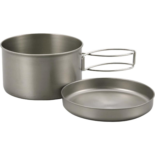 Captain Stag Barbecue Pot Dish Titanium Mounted Cooker Set of 2 M-9080M-9080