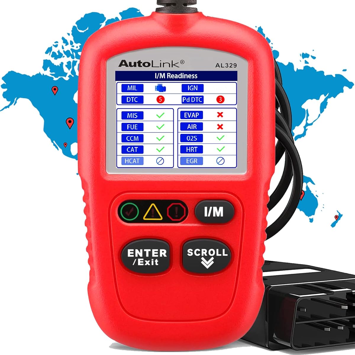 Autel Autolink AL329 (upgrade version of AL319/MS309) Code reader Autovin with Autovin One -click I/M Preparation key OBDII scan Live Data Conditional discharge monitor Coses DTC lookup -up car diagnostic tool