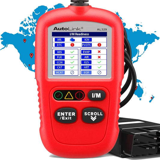 Autel Autolink AL329 (upgrade version of AL319/MS309) Code reader Autovin with Autovin One -click I/M Preparation key OBDII scan Live Data Conditional discharge monitor Coses DTC lookup -up car diagnostic tool