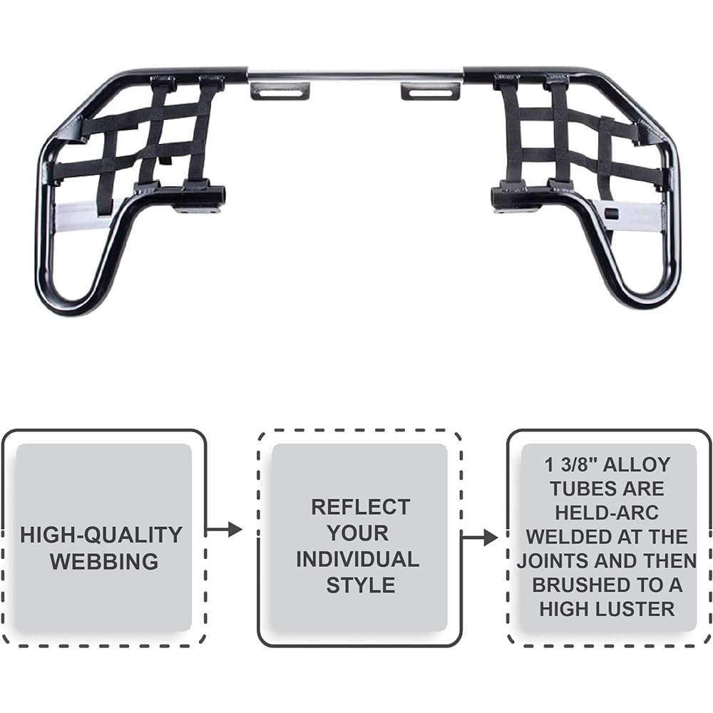 TUSK COMP Series Nurf Bar Black Weather With Yamaha Raptor 660 2001-2005