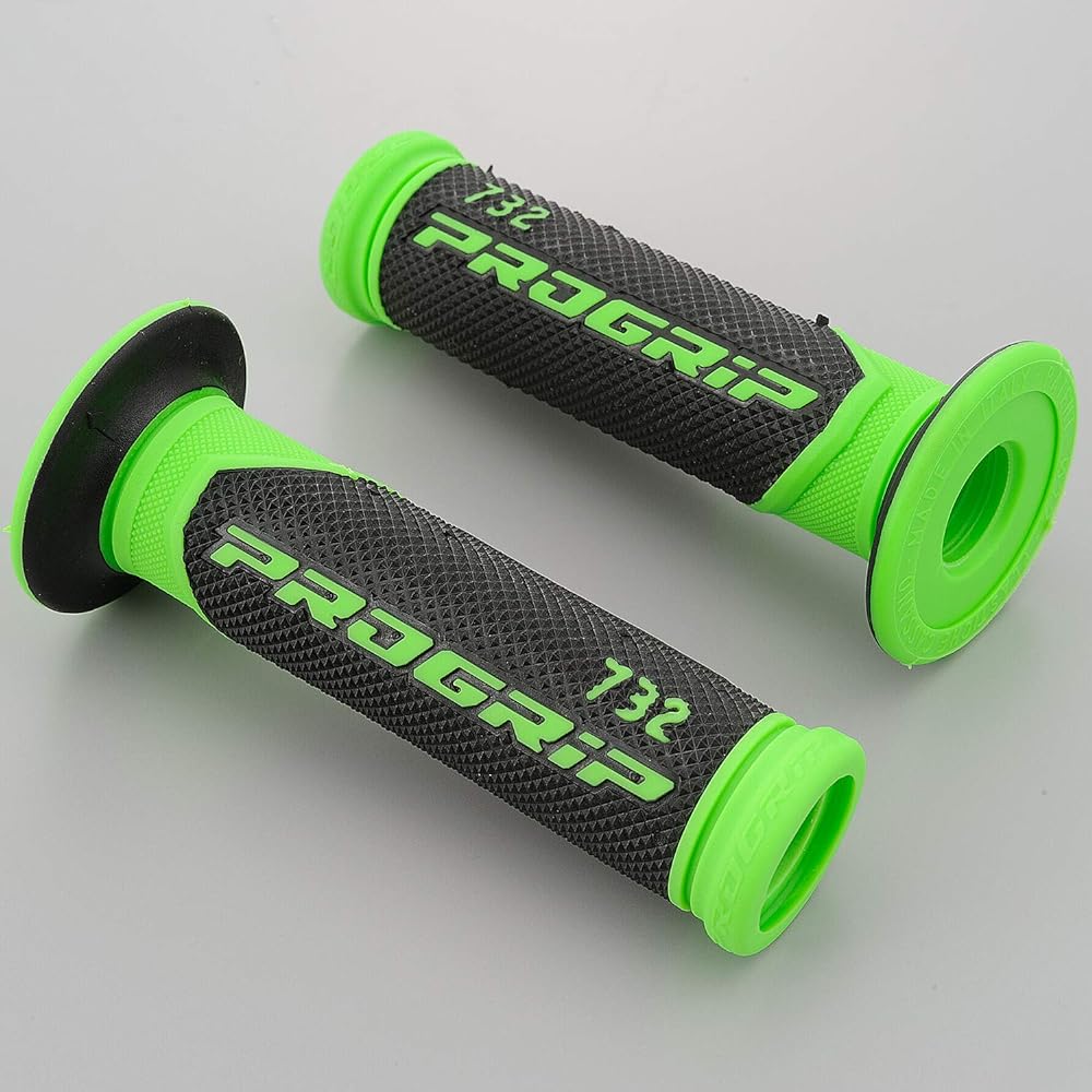 Daytona PROGRIP Motorcycle Handle Grip #732 Earthquake Resistant GEL 125mm End Penetration Black/Green 98097
