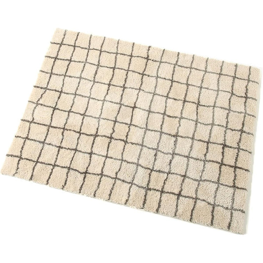 JOURNAL STANDARD FURNITURE Rug GRID RUG Natural 120 x 160 Carpet Washable Thick Stylish