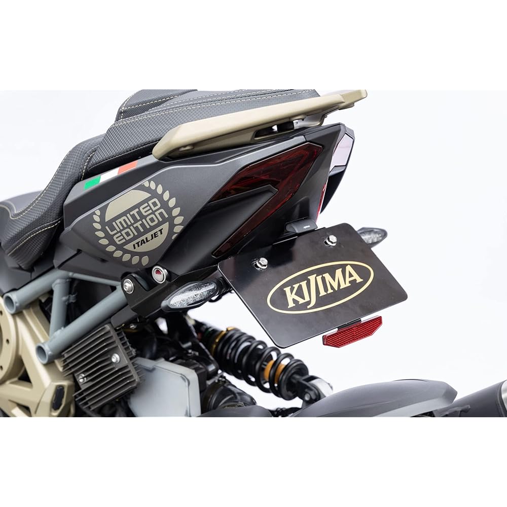 Kijima Motorcycle Bike Parts Number Transfer Kit License Lamp/Slim Reflector Included Steel Black ITALJET DRAGSTER125/200HZZ-01000