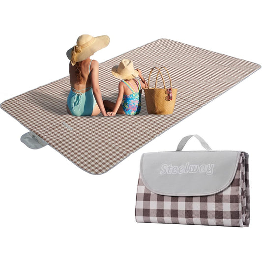 Leisure Sheet Large Waterproof Pool Mat Beach Mat Thick Plaid Folding Picnic Sheet Picnic Mat Portable Cherry Blossom Viewing Excursion Outdoor (1.5m*2m)