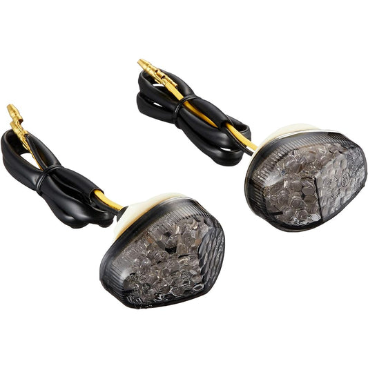 Kijima Motorcycle Turn Signal LED Cowl Turn Signal Kit YZF-R25 / YZF-R3 Front Left and Right Set Smoke for YAMAHA Vehicles 219-3035