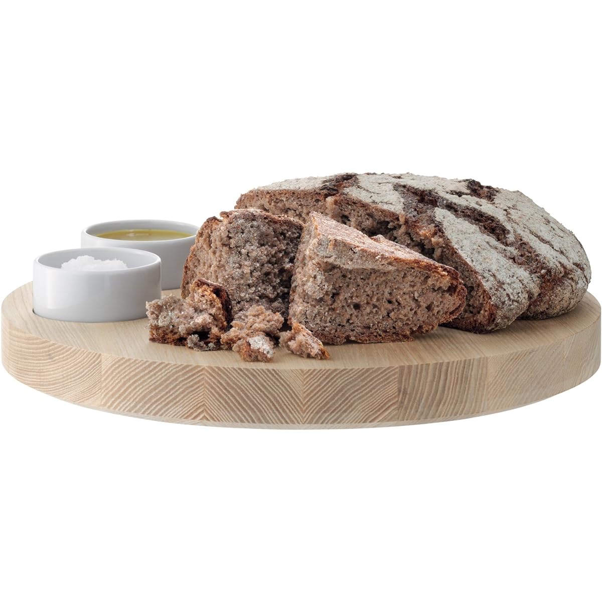 LSA Serving Platter & Wood Tray White Diameter 29cm LOTTA P204-02-517