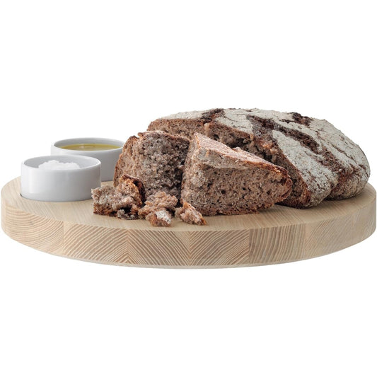 LSA Serving Platter & Wood Tray White Diameter 29cm LOTTA P204-02-517