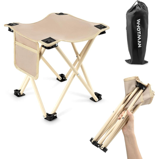 Outdoor Chair, Folding Chair, Compact Chair, Ultra Lightweight, Load Capacity 150kg, Instant Storage in 1 Second, Portable with Storage Bag, Convenient to Carry, Fishing, Barbecue, Mountain Climbing, Outdoors, Storage Bag Included, Camping, Carbon Steel