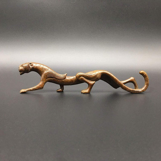 Mini Retro Tiger Figurine Brass 19cm White Tiger Figurine Object Mini Amulet Lucky Charm Good Luck Improve Luck Amulet