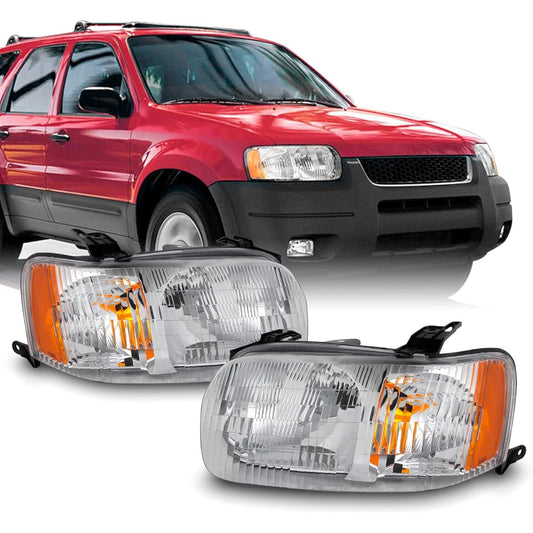 2001 2002 2002 2003 2004 Ford Escape OE Style Chrome Housing Headlight Assembly
