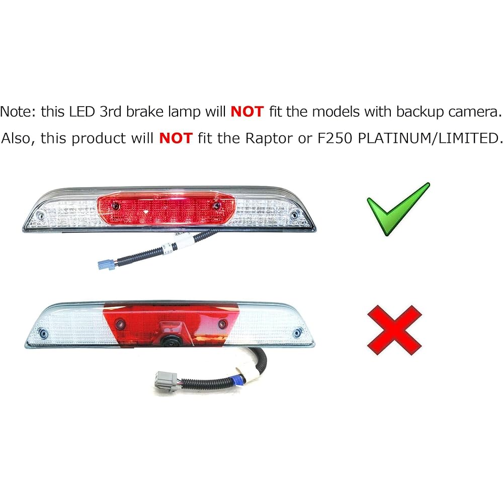 IJDMTOY Smok lens Full LED High mount Third brake/Stop Light Assembly Ford 2015-2020 F-150 2017--UP F-250 F-350 2019--UP RANGER, 2022-Maverick