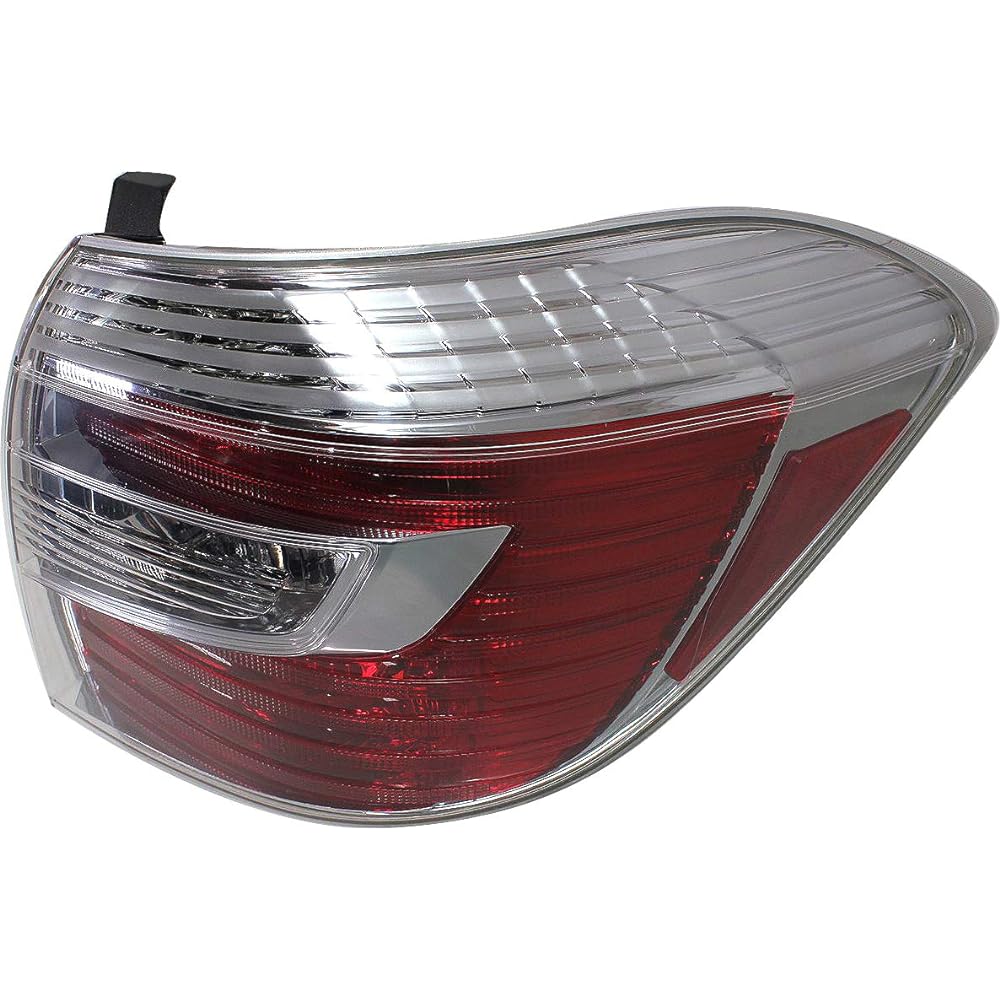 EVAN FISCHER Tail Light Lens and Housing 2008-2010 Toyota Highlander Clear & Red Lens Hybrid Model Public seat side