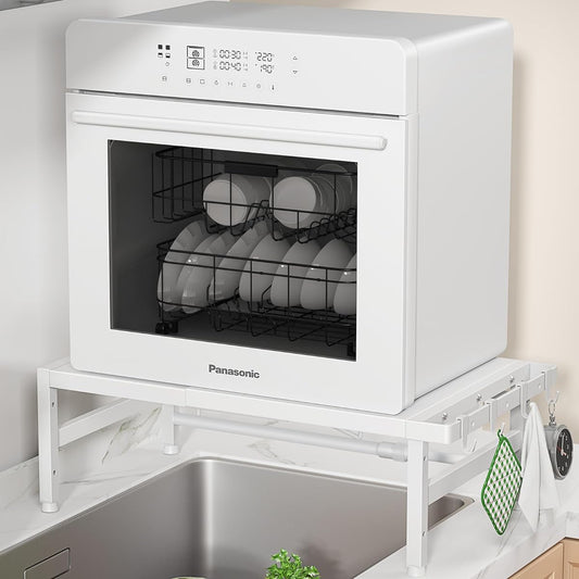 (Compatible with Sink Steps/Extendable Width) Dishwasher Rack, Dishwasher Stand, Width 15.0 - 24.4 inches (38 - 62 cm), Load Capacity 132.3 lbs (60 kg), Sturdy TKUIN Dishwasher Stand, Sink Side,