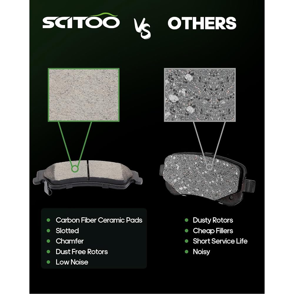 SciToo's Ceramic Disc Brake Pad Set 1998-2005 Chevrolet Brazor, 1998-2004 Chevrolet S10, 1998-2005 GMC Jimmy, 1998-2004 GMC Sonoma, 1998-2000 Type of Honblre, 1997- Compatible with the 2001 Allzmobil Bravada.