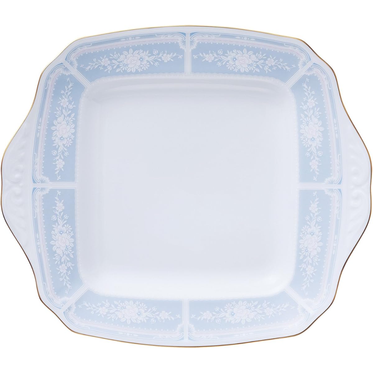 Noritake Square Plate 28.5cm Lacewood Gold Blue Fine Porcelain T9547A/1507