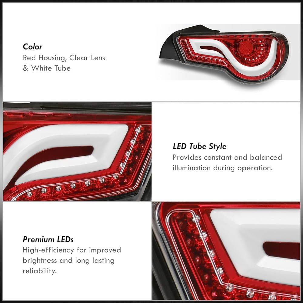 AJP Distributor Shaquencary Signal JDM LED DRL Tube Bar Tail Light Brake Brake Brake Brake Lamp Left/Right Pair Pair Compatibility/Replacement BRZ 86 FT86 FR-S FRS 13 14 15 15 18 18 18
