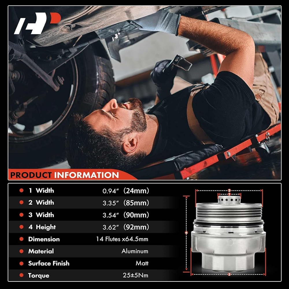 A -PREMIUM -Oil Filter Housing Cap Assembly -Toyota -Toyota -2005-2021 -Avalon, Camry, Camer, RAV4, RAV4, Siena, Tacom, ES350, ES350, IS, LS, NX -15620-31060, 1564-31050 Exchange for