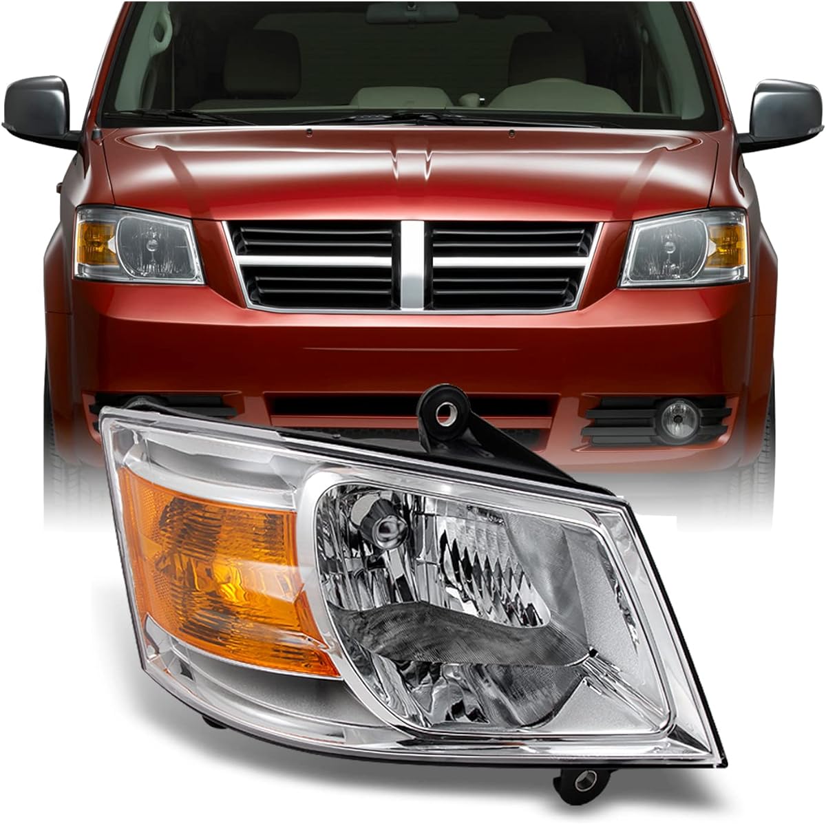 DODGE GRAND CARAVAN Clear passenger seat right front headlight headlamp front light replacement