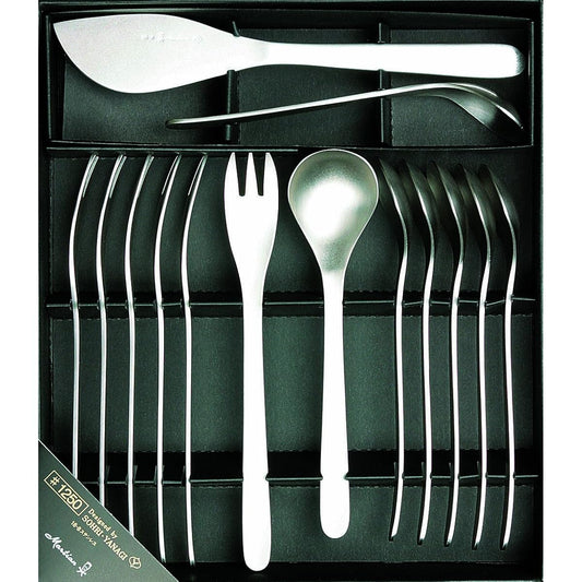 Sori Yanagi Simple shaped cutlery designed for ease of use Tsubame Sanjo Stainless steel fruit spoon & fork 14pcs Sophisticated design for a smooth texture Dishwasher safe 18-8 stainless steel