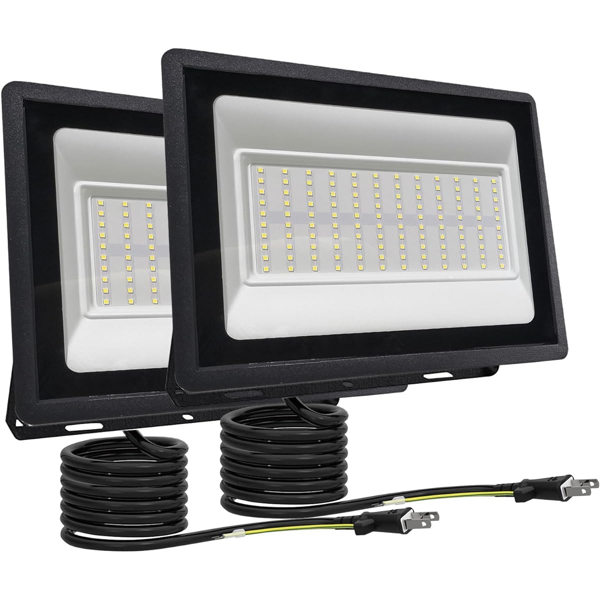 IP66 Waterproof Energy Saving High Brightness LED Floodlight 100W 15000LM, Ground Plug PSE Compatible, 1.8M Cord, Work Light, Parking Lot Light, Sign Light, Factory, Warehouse Lighting, Gymnasium, Garage Light, Street Light, Suitable for Indoor and Outdo