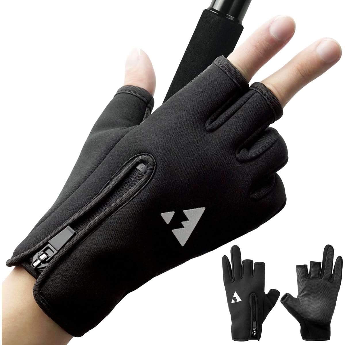 L.A.Y Fishing Gloves, Sun Protection, High Grip, For Spring, Summer, Autumn, Quick Drying, Cooling Gloves, Thin, UV Protection, Designed for Anglers, 3 Fingerless Fishing Gloves, Men's, Women's, Lightweight, Breathable, Anti-Slip, Fishing, Outdoor Sports
