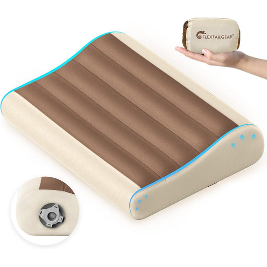FLEXTAILGEAR Air Pillow, Camping Pillow, Easy to Carry, Portable Pillow, Outdoor Travel Pillow, Air Pillow, Travel Pillow, Lightweight, Easy to Store, Camping Pillow, Air Pillow, Lumbar Pillow, Can Be Used at Work, Compact, Sleeping in the Car, Office, A