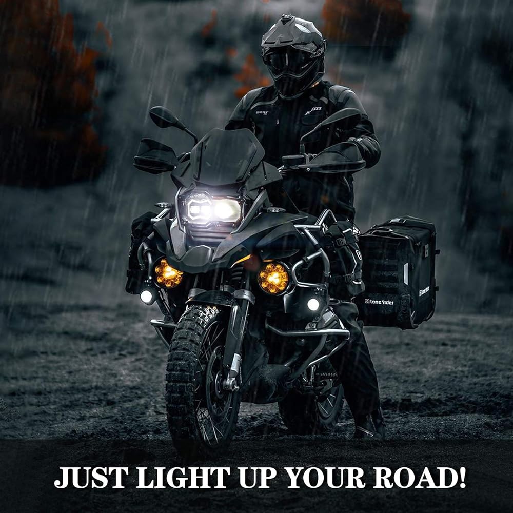Audexen LED Headlight Assembly with Angel DRL High/Low Beam BMW F800GS F800GS Adventure F700GS F650GS