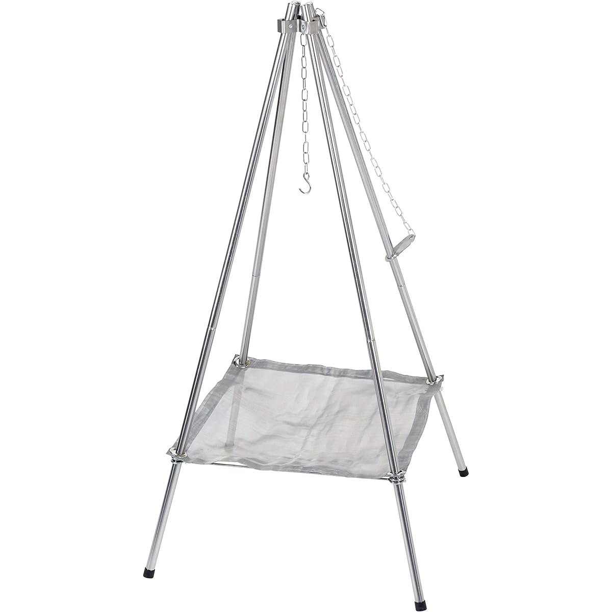 CAPTAIN STAG Fire Stand Quad Fire Stand Mesh Type Four Leg Stand with Flexible Chain Storage Bag Included UG-71/UG-2033