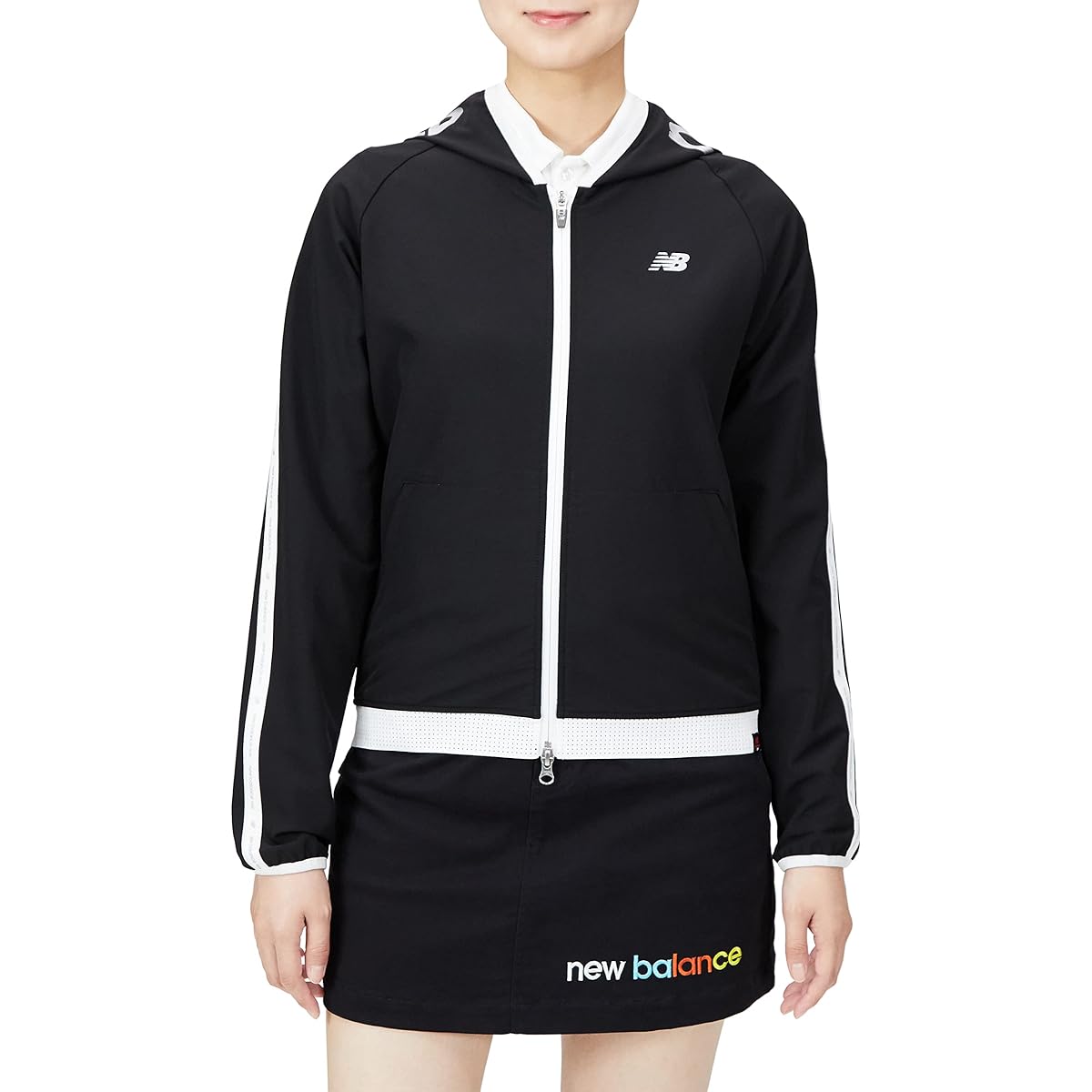 [New Balance] Women's Water Repellent Full Zip Parka (Bias Logo Border Pattern/Stretchy) / Golf Outerwear / 012-2220501