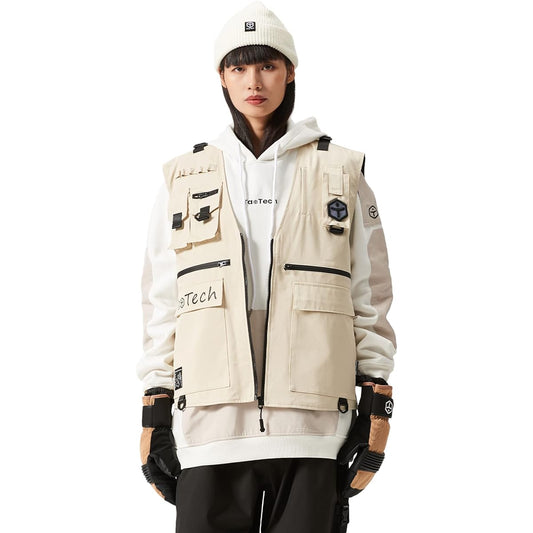 [TaoTech] Multi-Vest, Outdoor Vest, Fishing Vest, Fishing Vest, Multi-Functional, Pocket, Chest Pocket, Cotton, 100% Cotton, Work Wear, Breathable, Quick Drying, Jacket, Work Clothes, Mountain Climbing, Sports Vest