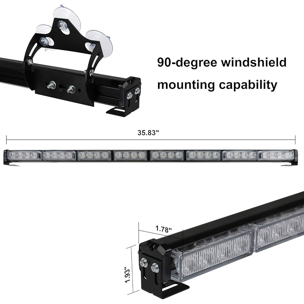 ASPL 36 inch 32LED Transportation Advisor Light Bar Warning Emergency Strobe Bar direction Flashing Emergency Warning Demorable LED Safety Light With 16 -foot straight cord (blue)