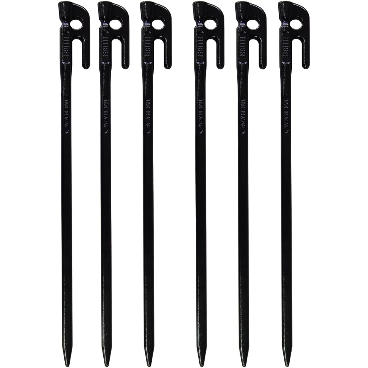 ELLISSE Forged Peg Elisse Stake 38cm Set of 6 Cation Electrodeposition Baking Paint MK-380K MADE IN JAPAN