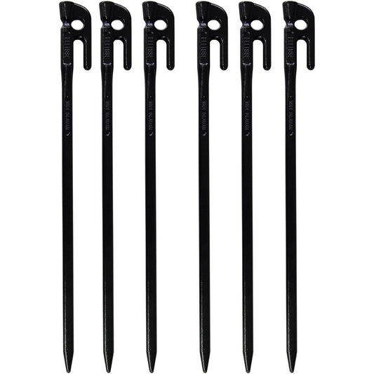 ELLISSE Forged Peg Elisse Stake 38cm Set of 6 Cation Electrodeposition Baking Paint MK-380K MADE IN JAPAN