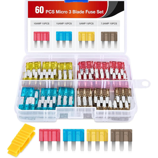NILIGHT 60 MICRO3 Hughes ATL Curblade Hughes Packed Kit 3 Prongue Microbled Car Hughes Replacement 5A 7.5A 10A 15A Car Hughes Puller For car trucks for SUV RV