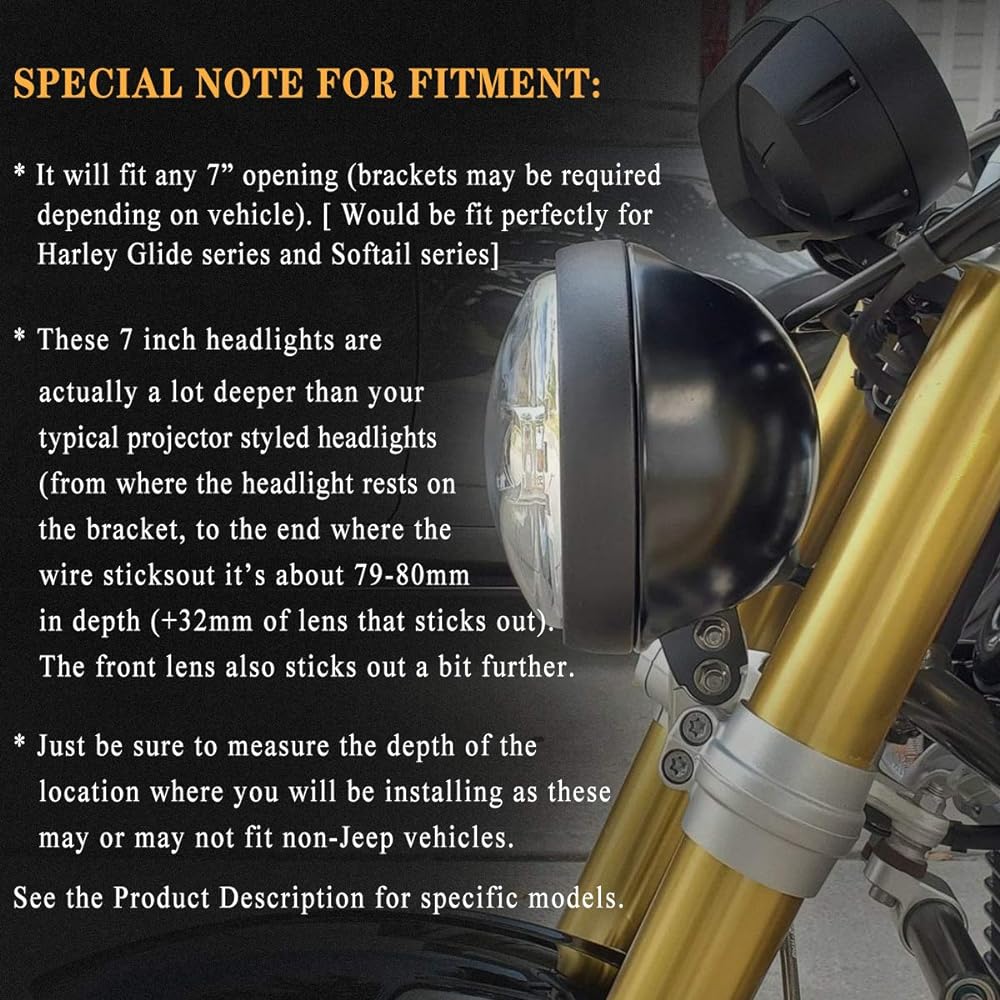 7 inch LED Headlight High/Low Beam DRL Harley Glide Series Softail Series Sports Glide Ultra Limited Street Glide Special Road Special DOT approval Black 1 piece