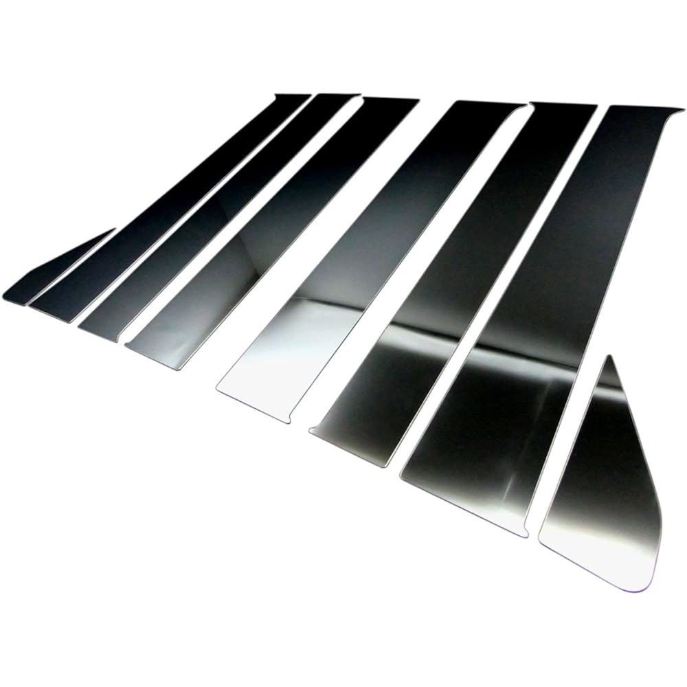 BRIGHTZ Every Van DA17V Super Mirror Stainless Steel Black Plated Pillar Panel No Visor 8PC [PIL-BLA-038] DA17 DA A17 17 Every Van Every Van Every Every Van Every Every Every Every Van Every 21764